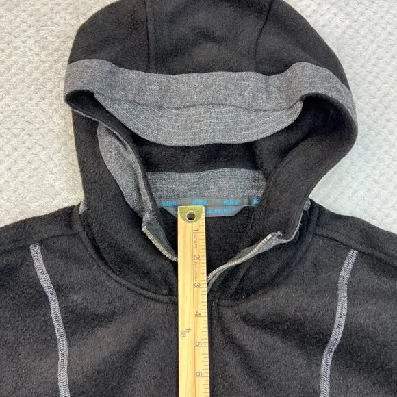 Kuhl Womens Alfpaca Hoodie Fleece Full Zip Black/Gray Outdoor Warm Wear Medium - Picture 7 of 16